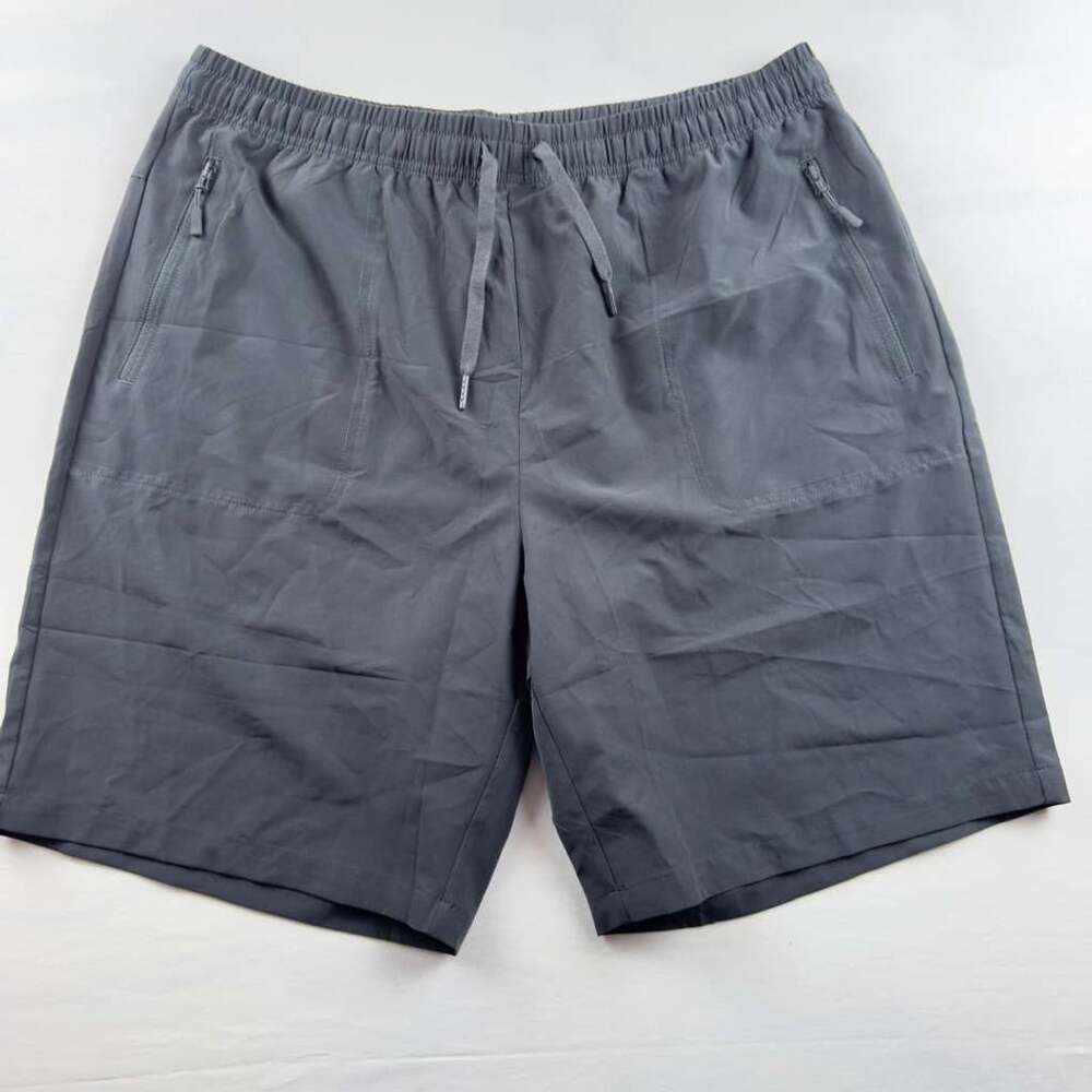 Gerry Men's Gray Pull-On Athletic Shorts with Zipper Pockets Size XL